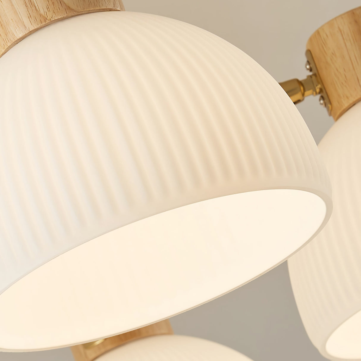 Modern Ceiling Light Natural Wood Glass Chandelier - Product detail 29