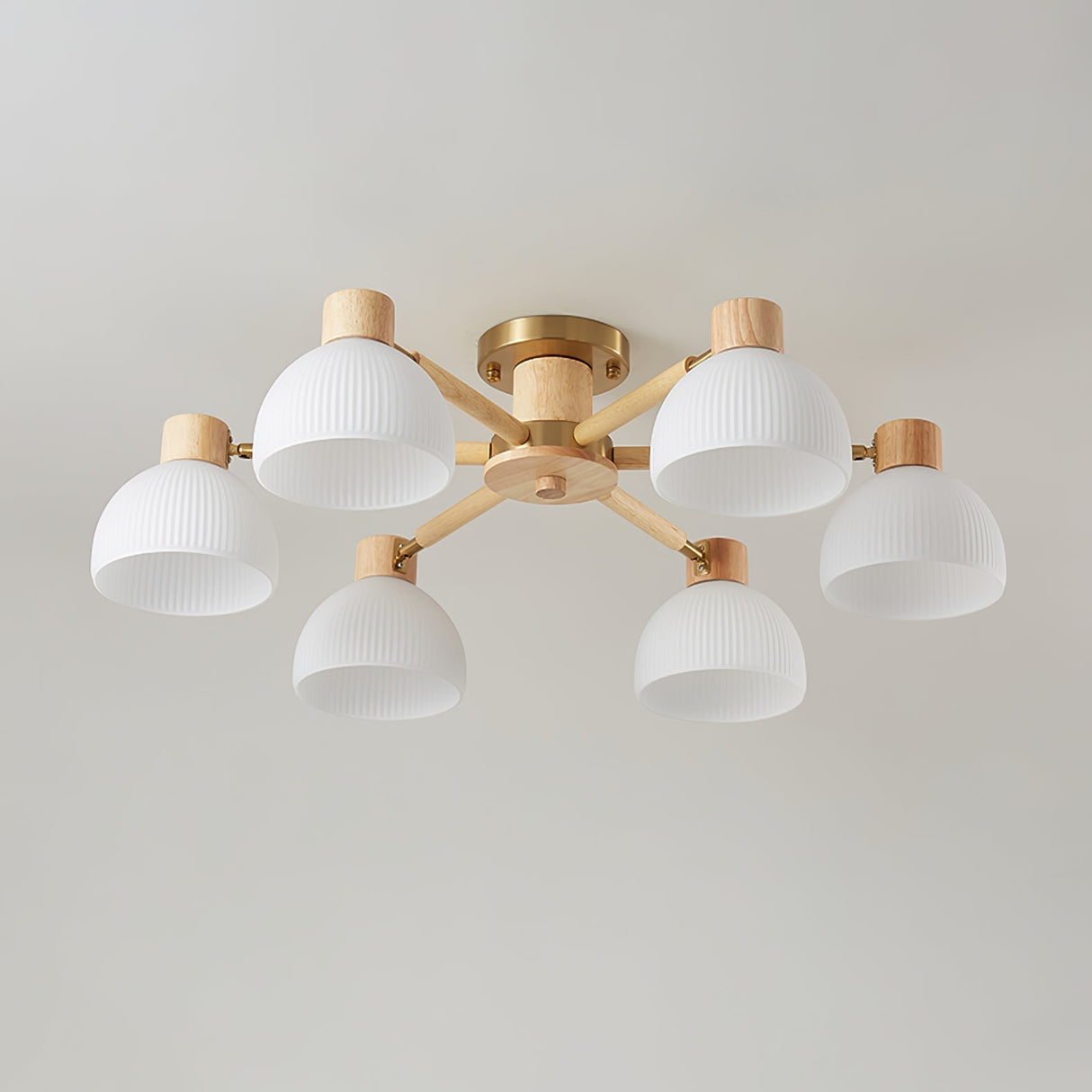 Modern Ceiling Light Natural Wood Glass Chandelier - Product detail 32