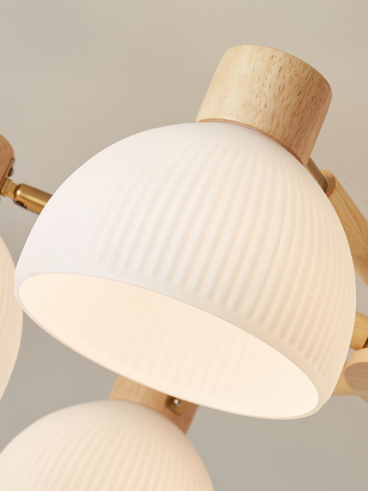Modern Ceiling Light Natural Wood Glass Chandelier - Product detail 35