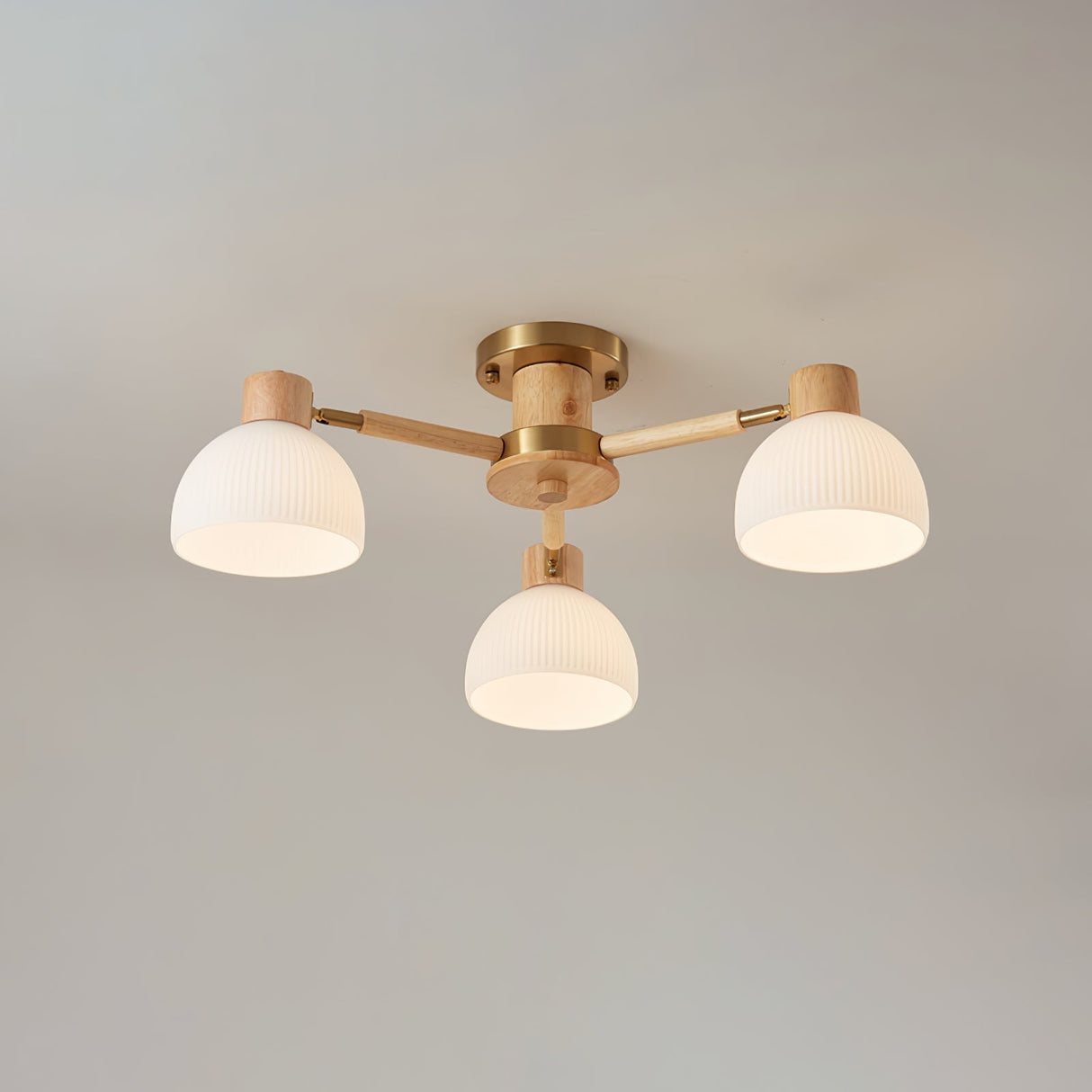 Modern Ceiling Light Natural Wood Glass Chandelier - Product detail 38
