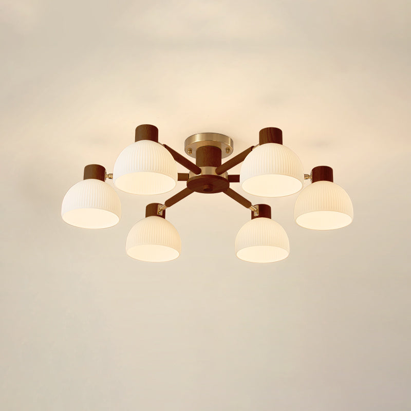 Modern Ceiling Light Natural Wood Glass Chandelier - Product detail 41