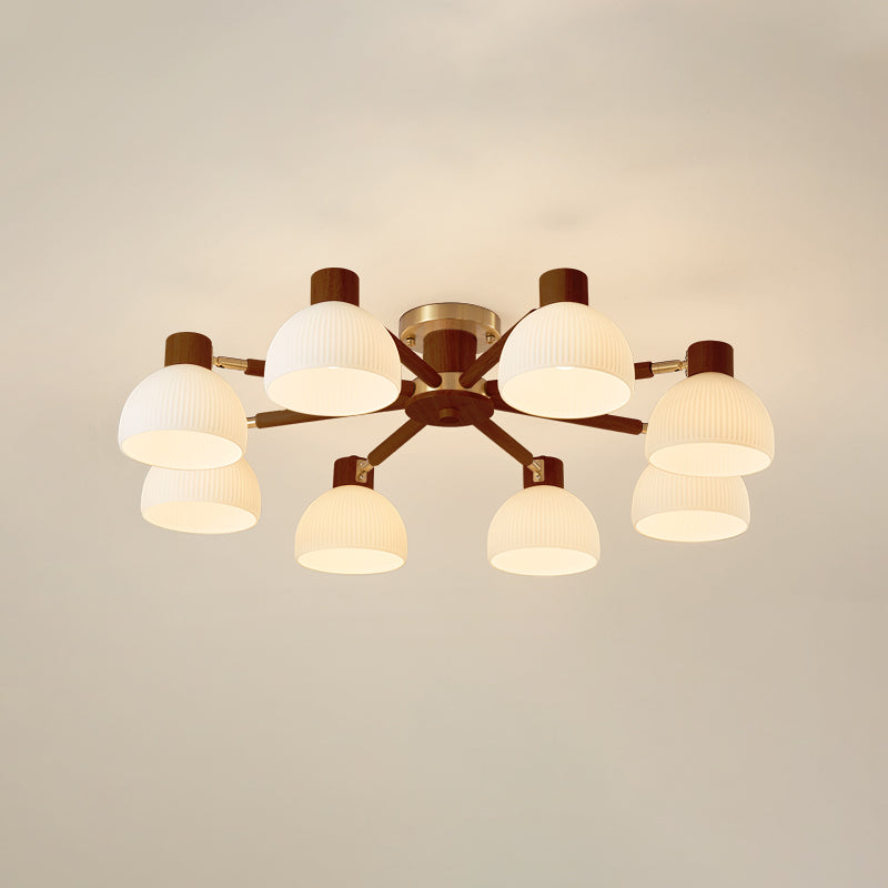 Modern Ceiling Light Natural Wood Glass Chandelier - Product detail 43