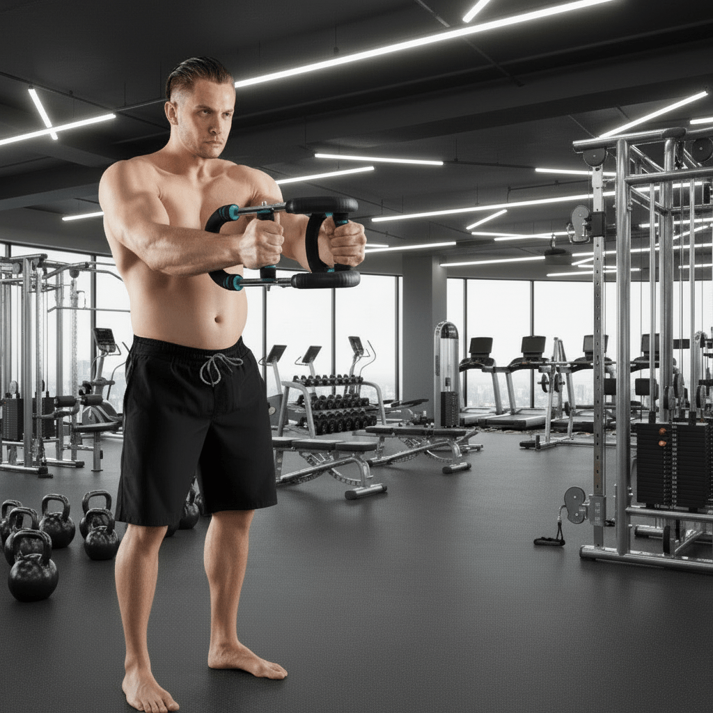 Adjustable Training Bar Resistance Strength Equipment for Arms Chest - Product showcase