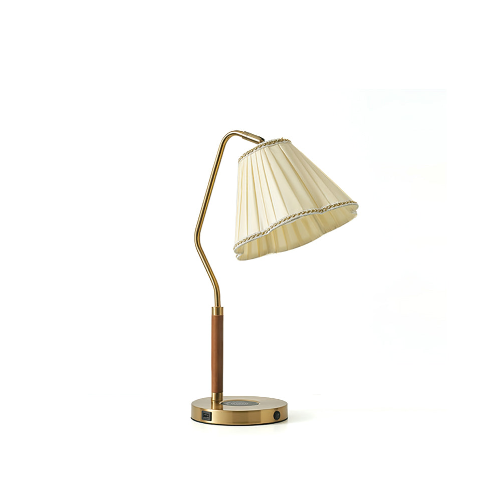 Vintage Table Lamp Brass Base with Pleated Shade - Product detail 26