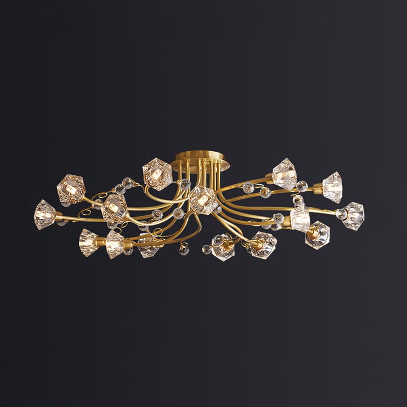 Crystal Ceiling Light Brass Floral Branch Design - Product detail 21