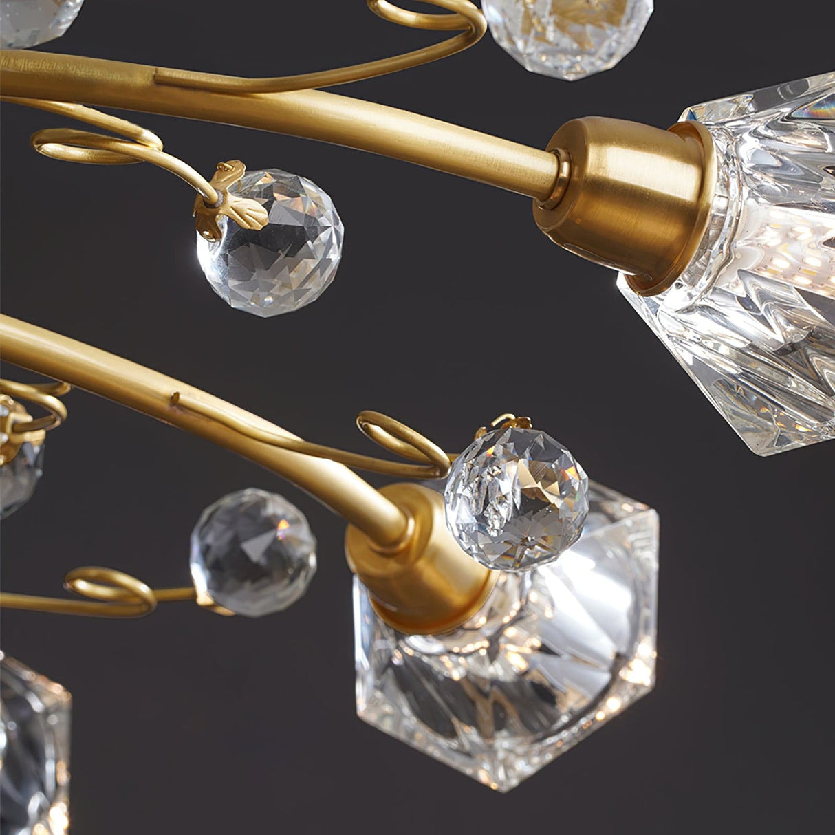 Crystal Ceiling Light Brass Floral Branch Design - Product detail 17