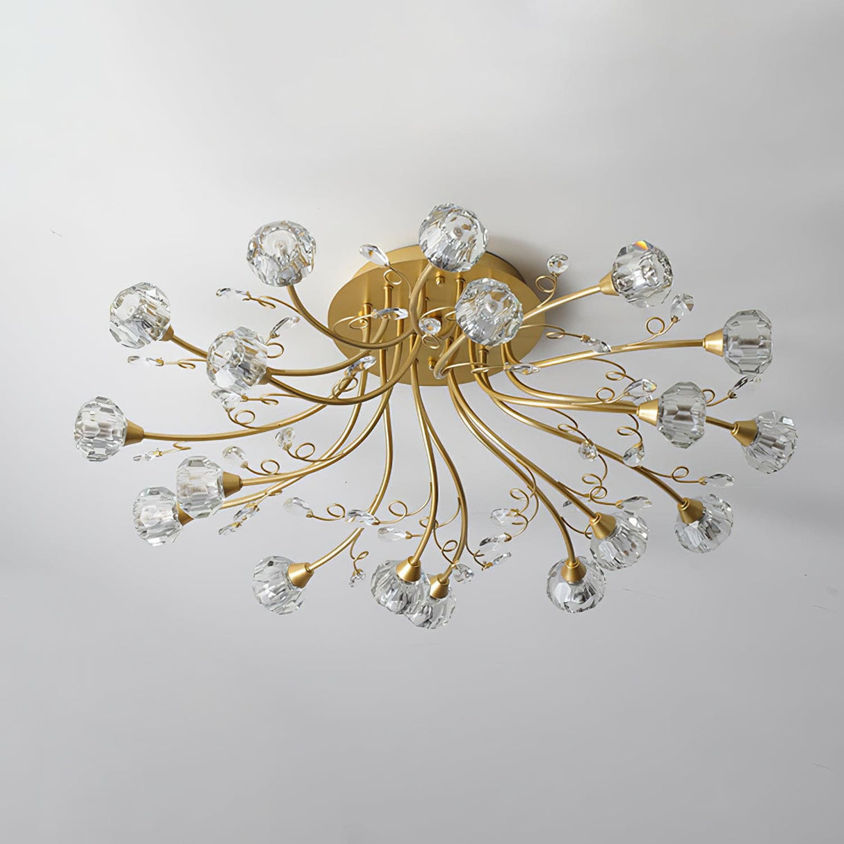 Crystal Ceiling Light Brass Floral Branch Design - Product detail 11