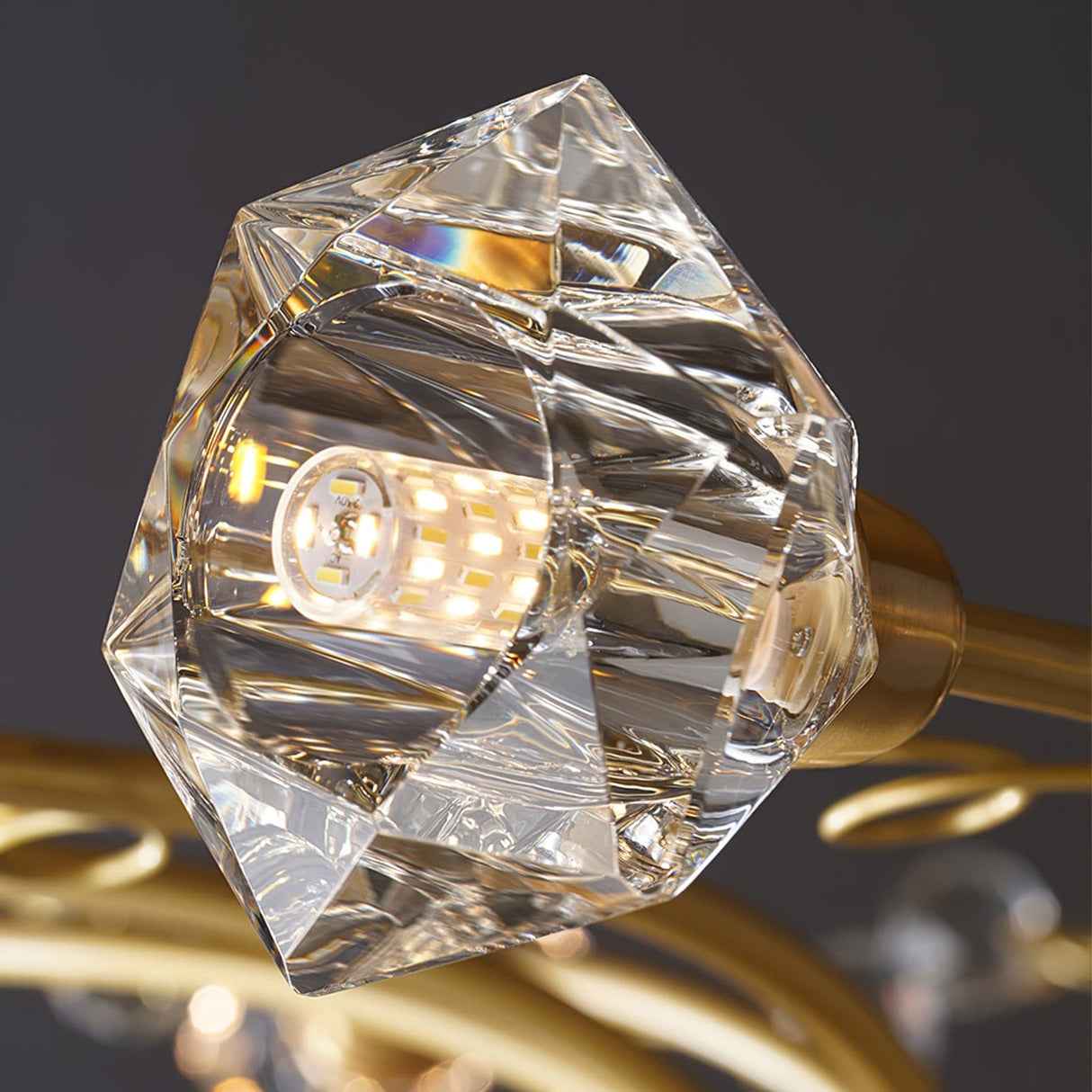 Crystal Ceiling Light Brass Floral Branch Design - Product detail 15