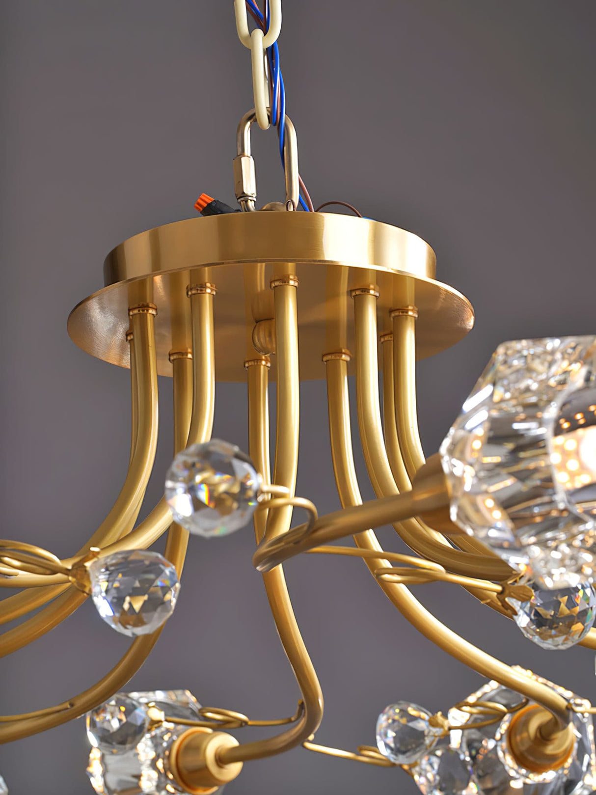Crystal Ceiling Light Brass Floral Branch Design - Product detail 16