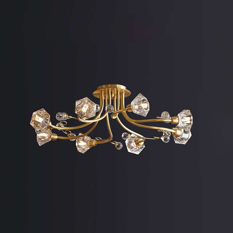Crystal Ceiling Light Brass Floral Branch Design - Product detail 19