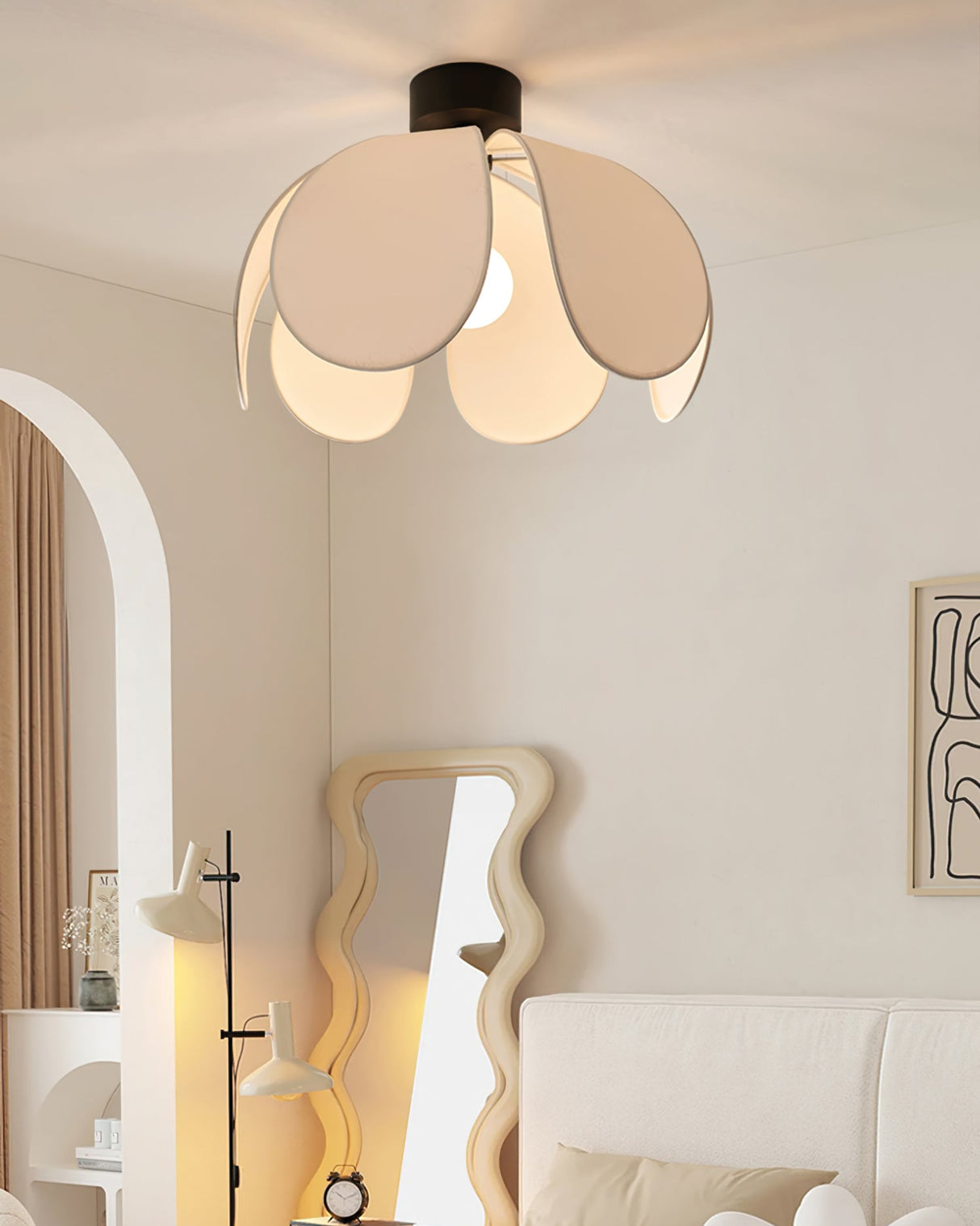 Modern Floral Ceiling Light White Petal Design - Product detail 8