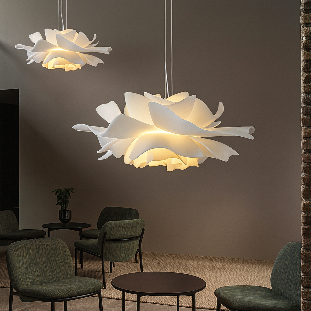 Modern Floral Pendant Light Layered Petal Design - Product showcase
