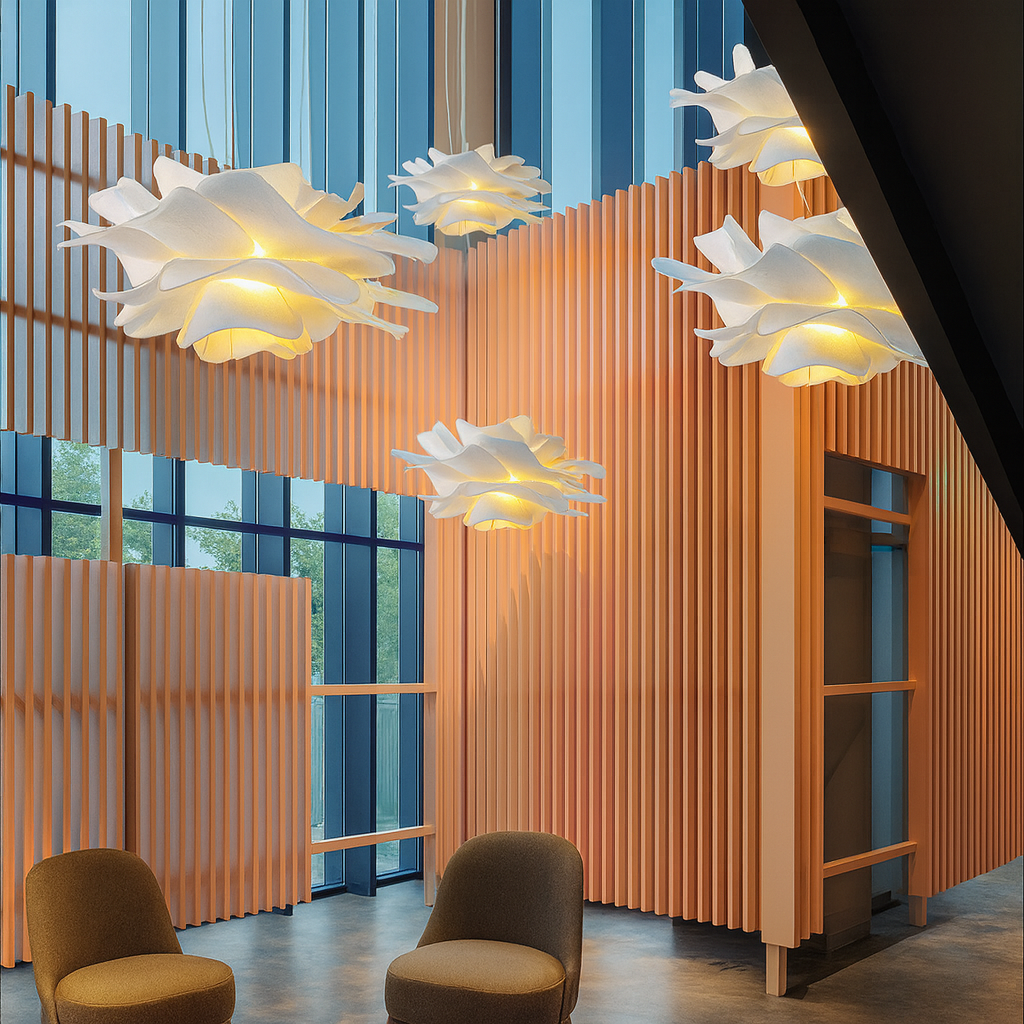 Modern Floral Pendant Light Layered Petal Design - Product detail 5