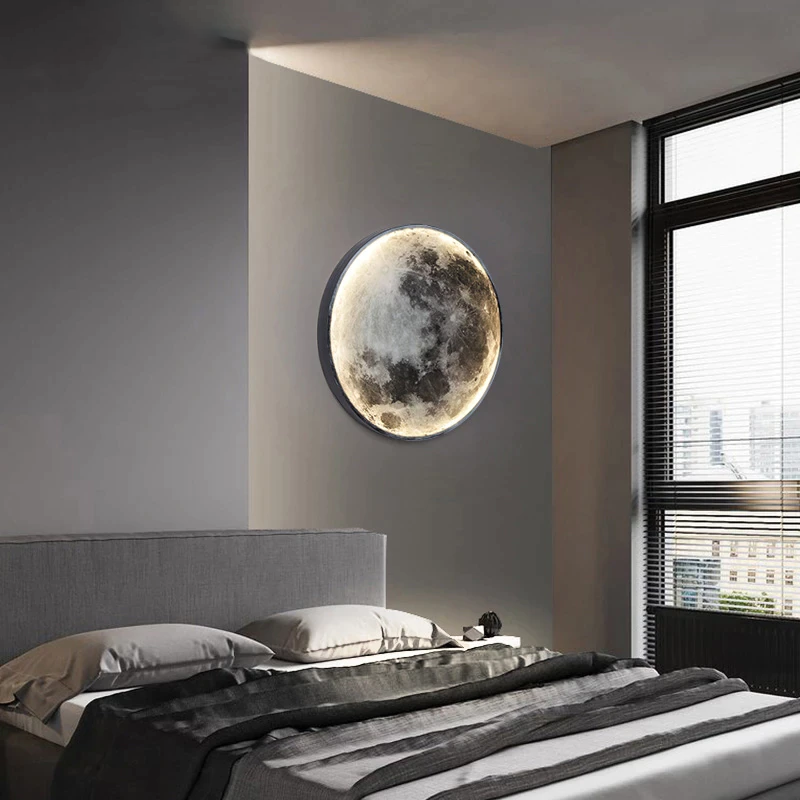 LED Moon Wall Light  Realistic Lunar Surface Design - Product example