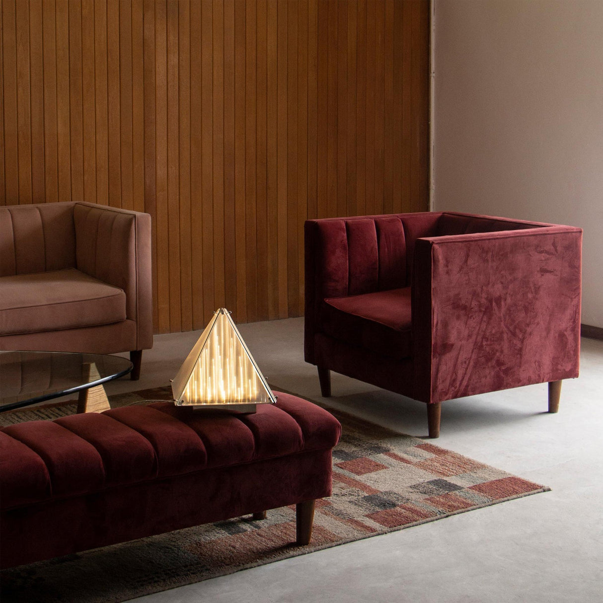 Modern Triangle Table Lamp Glass LED Design - Product detail 4