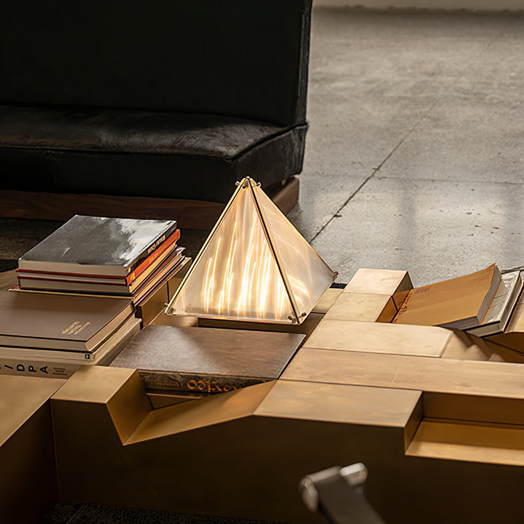 Modern Triangle Table Lamp Glass LED Design - Product detail 6