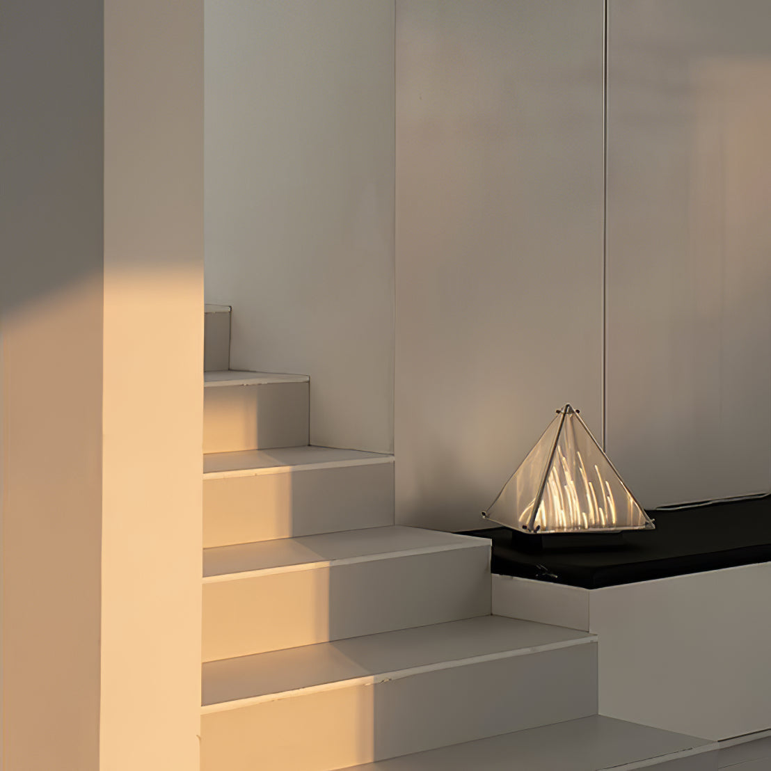 Modern Triangle Table Lamp Glass LED Design - Product example