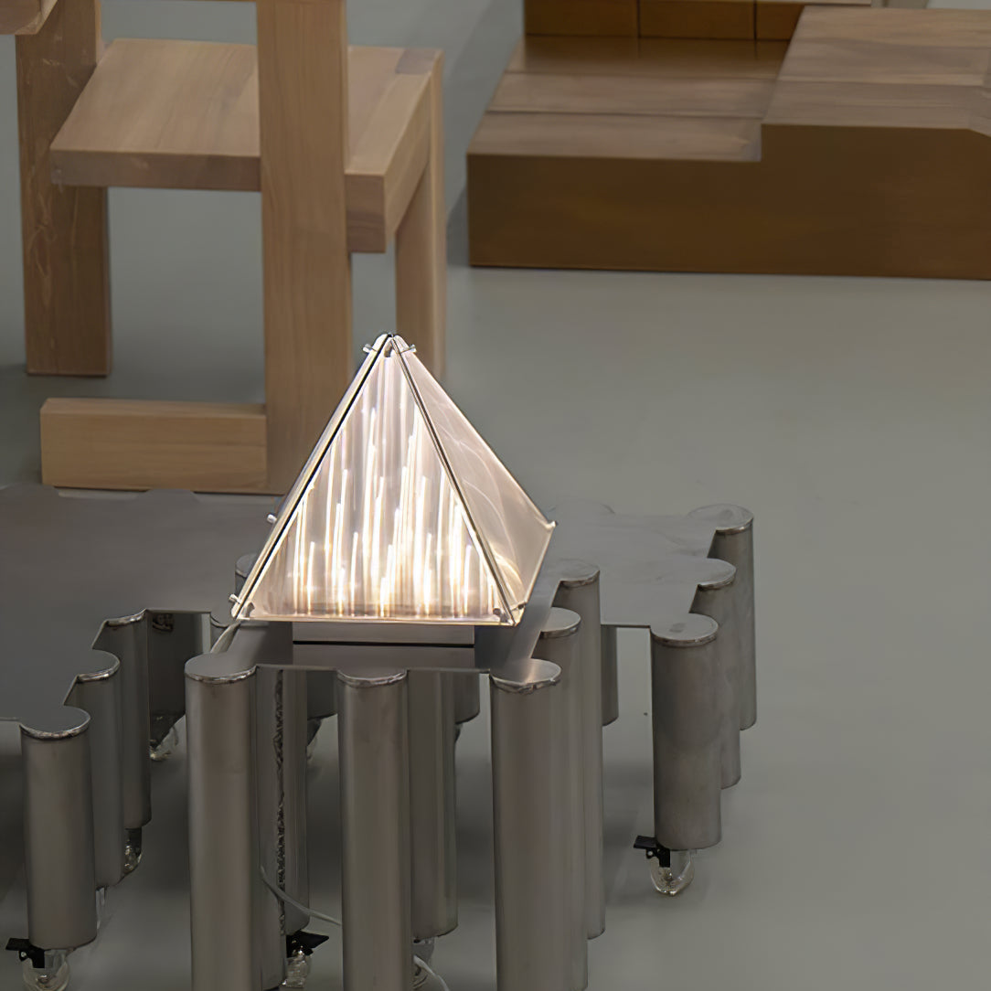 Modern Triangle Table Lamp Glass LED Design - Product detail 14