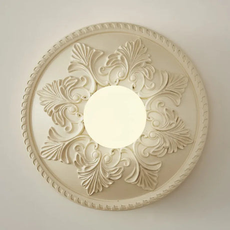 French Wall Lamp  Ornate Resin Medallion Design - Product showcase