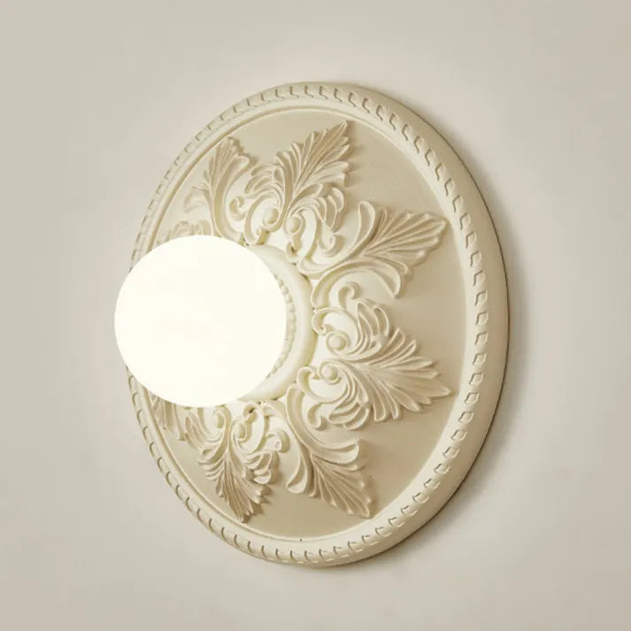French Wall Lamp Ornate Resin Medallion Design - Product example