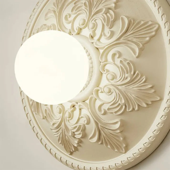 French Wall Lamp Ornate Resin Medallion Design - Product detail 9
