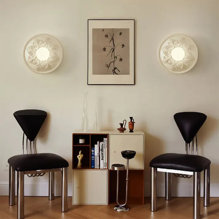 French Wall Lamp Ornate Resin Medallion Design - Product detail 7