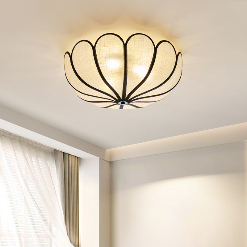 French Rattan Ceiling Light Lotus Flower Woven Design - Product showcase