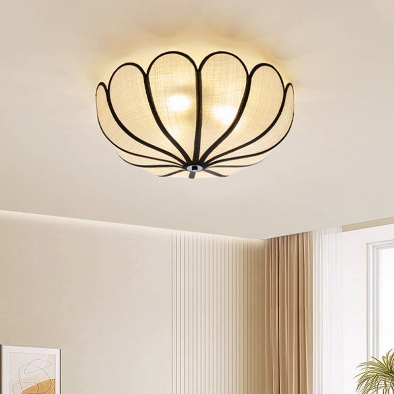 French Rattan Ceiling Light Lotus Flower Woven Design - Product example