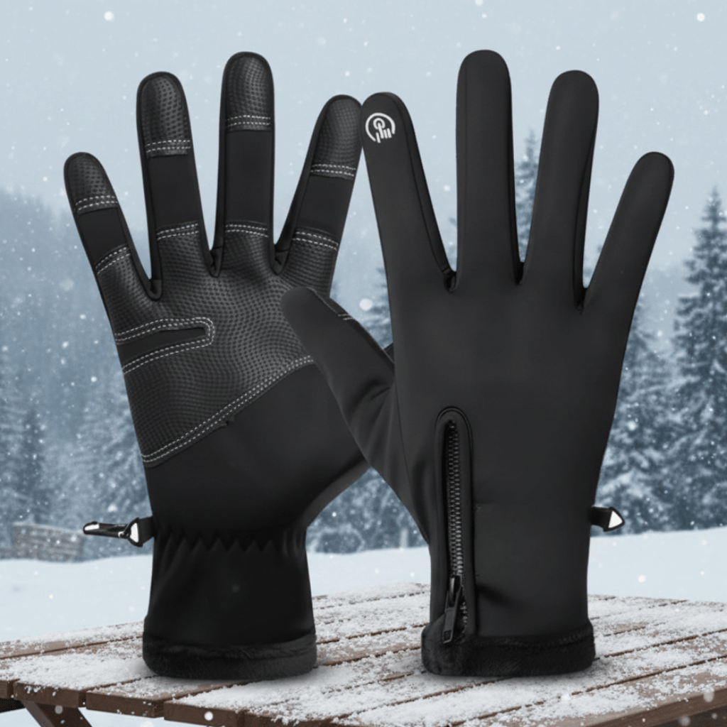 Winter Heated Gloves Touchscreen Waterproof with Zipper - Product showcase