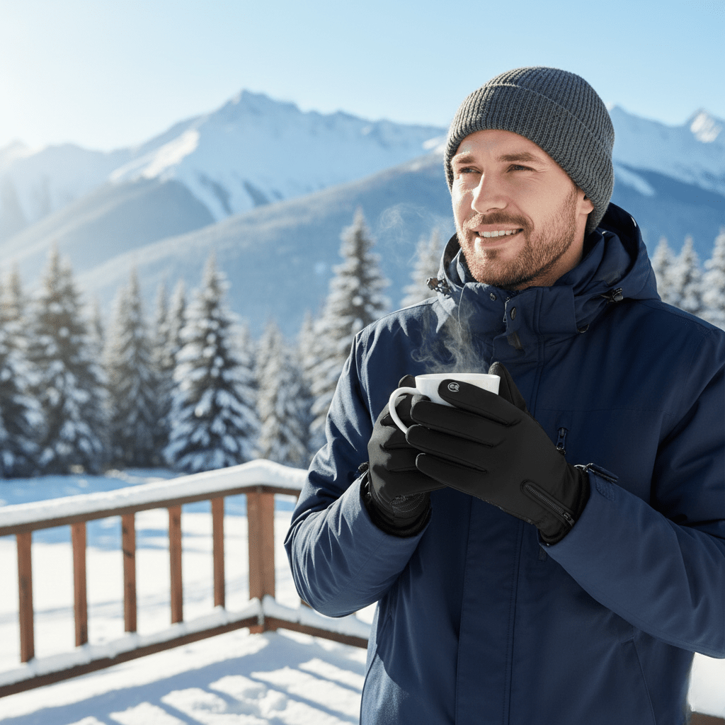 Winter Heated Gloves Touchscreen Waterproof with Zipper - Product example