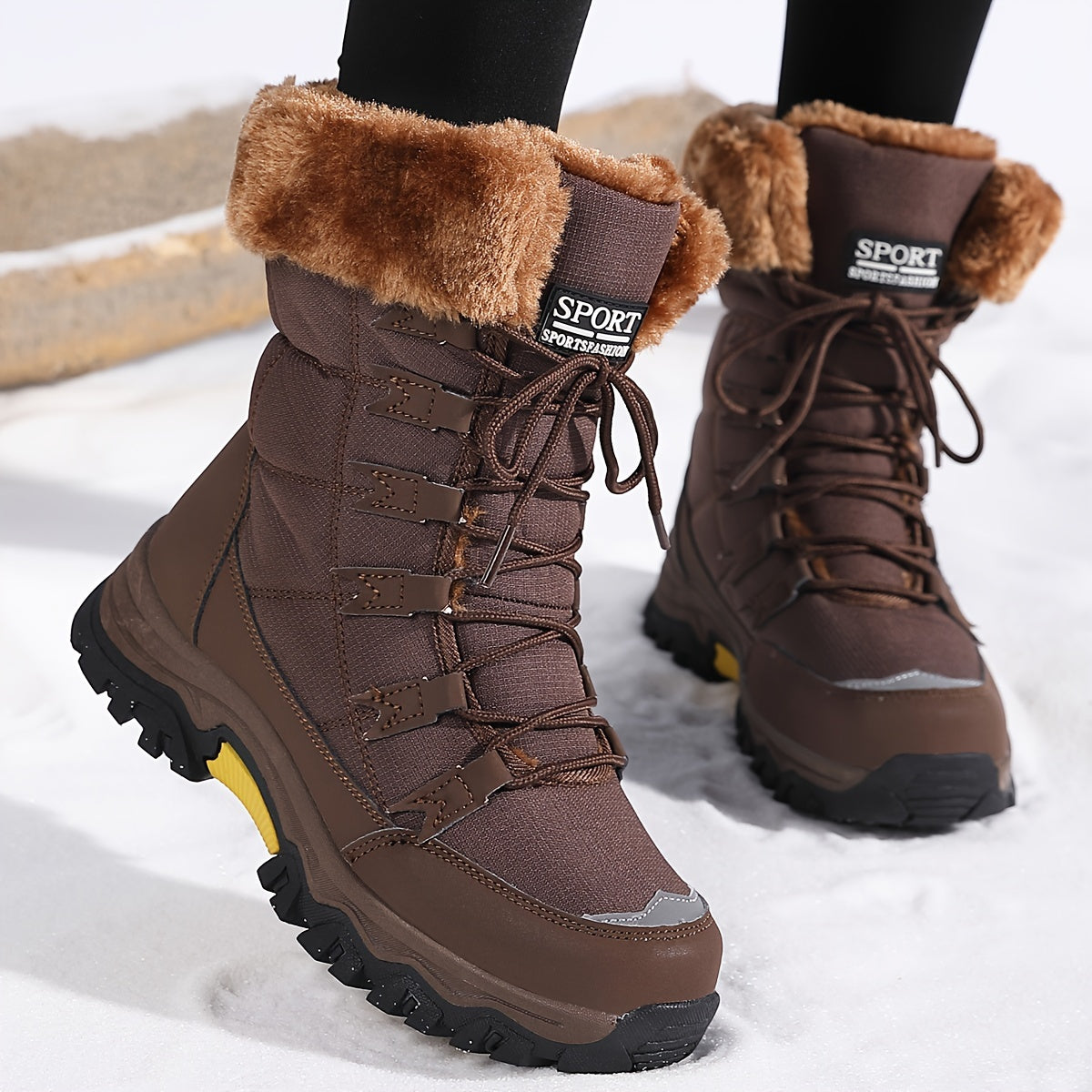 Womens Winter Snow Boots Faux Fur Lined with Anti-Slip Sole - Product detail 5