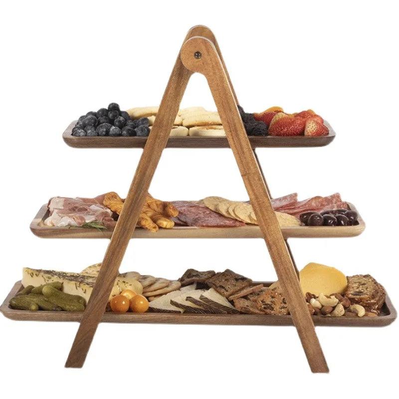 Wooden Serving Tray 3-Tier A-Frame Design - Product detail 6