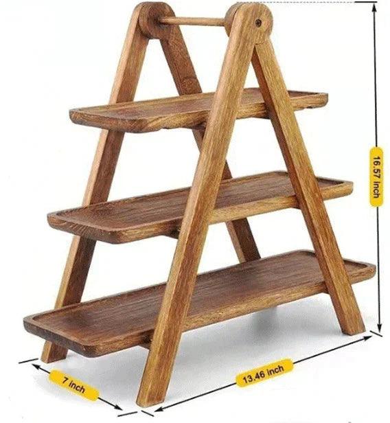 Wooden Serving Tray 3-Tier A-Frame Design - Product detail 5