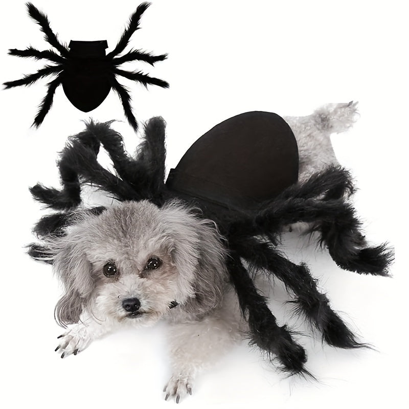 Dog Halloween Spider Costume  Plush Black Leg Design - Product showcase