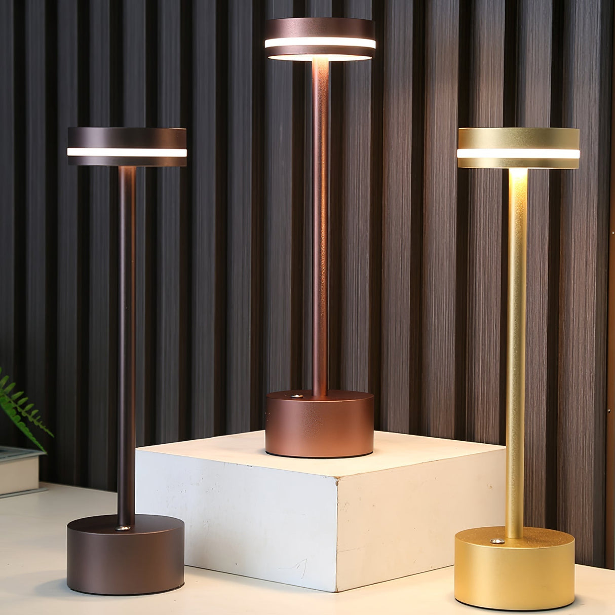 Modern LED Table Lamp Gold Metal Design with Warm Light - Product example