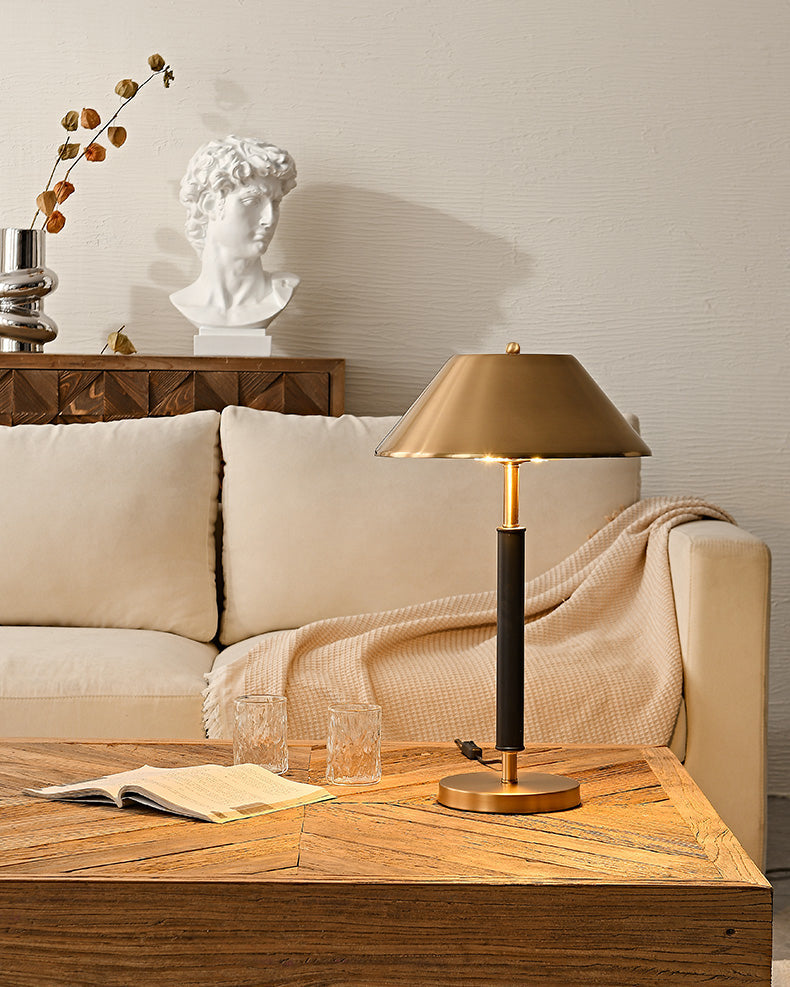 Modern Table Lamp Black and Gold Metal Design - Product example