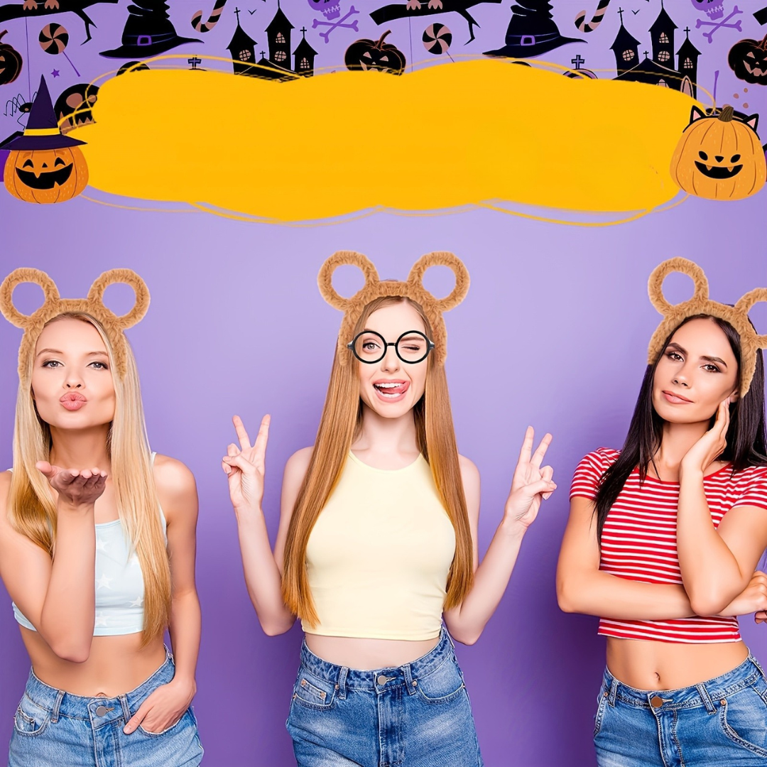 Chipmunk Costume Accessories Set  Plush Headbands  Round Glasses - Product example