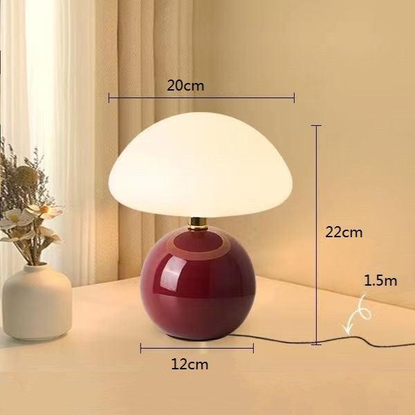 Modern Mushroom Table Lamp White Ceramic Globe Base - Product detail 10
