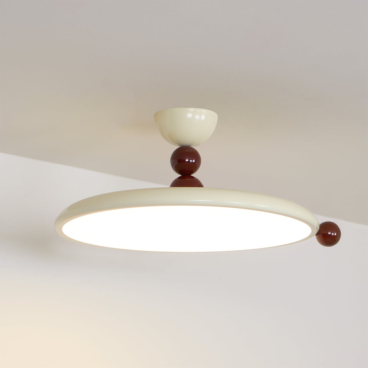 Modern Ceiling Light Minimalist Metal Frame with Spherical Accents - Detailed view