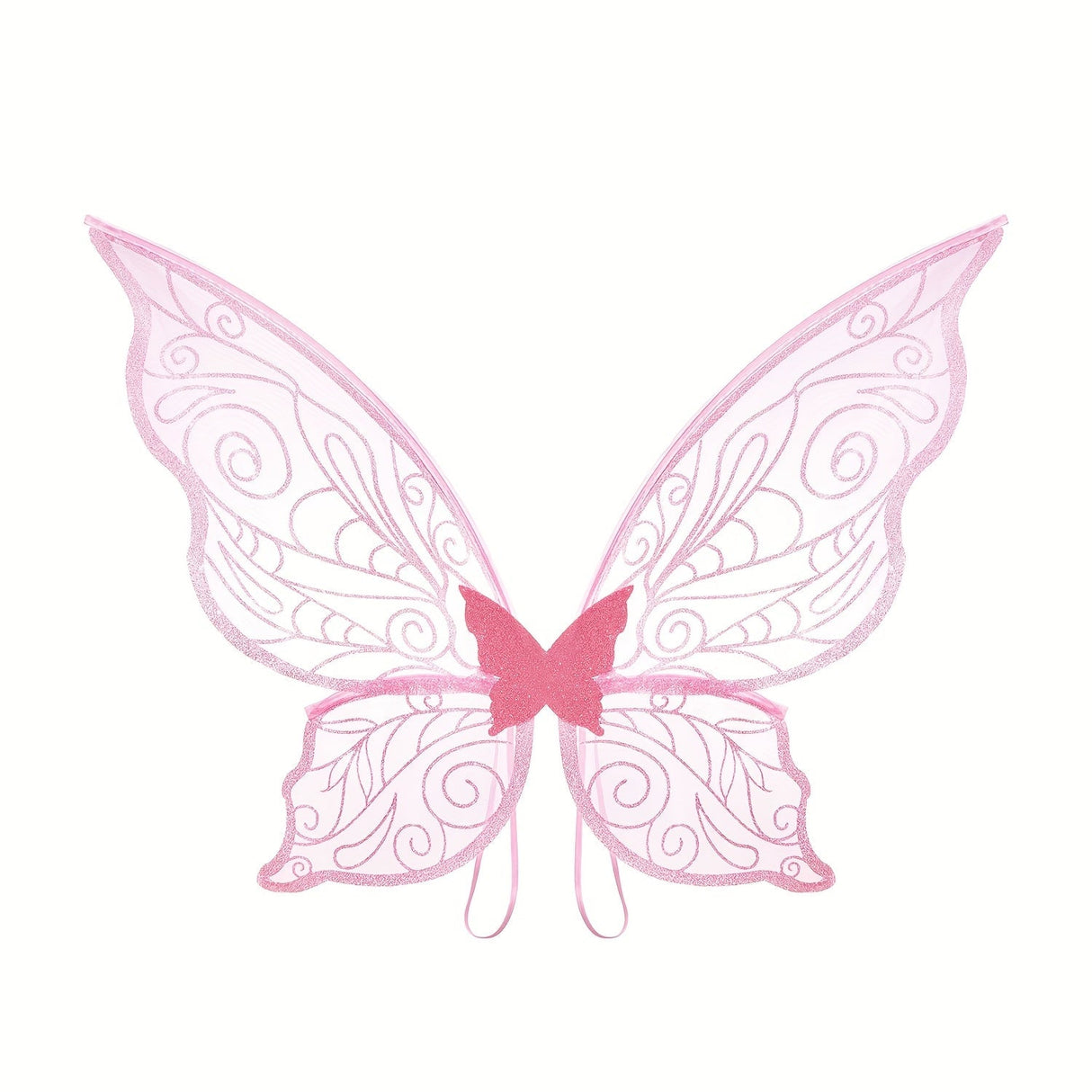 Fairy Wings Costume Accessory  Glitter Pink Butterfly Design - Product showcase