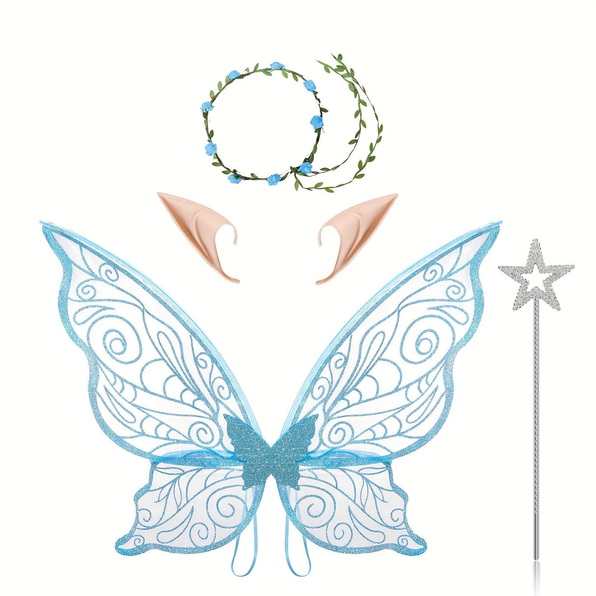 Fairy Wings Costume Accessory  Glitter Pink Butterfly Design - Product detail 11