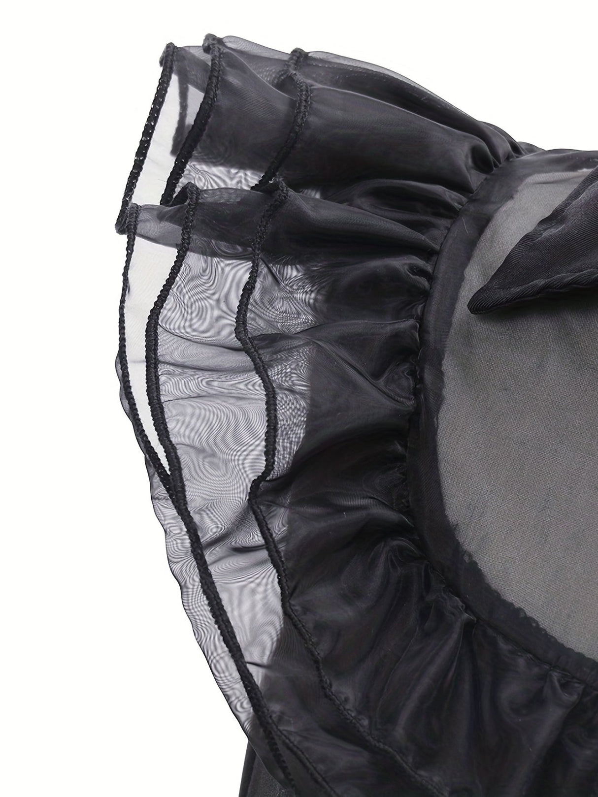 Gothic Tiered Dress  Black Ruffled Costume With Accessories - Product detail 6