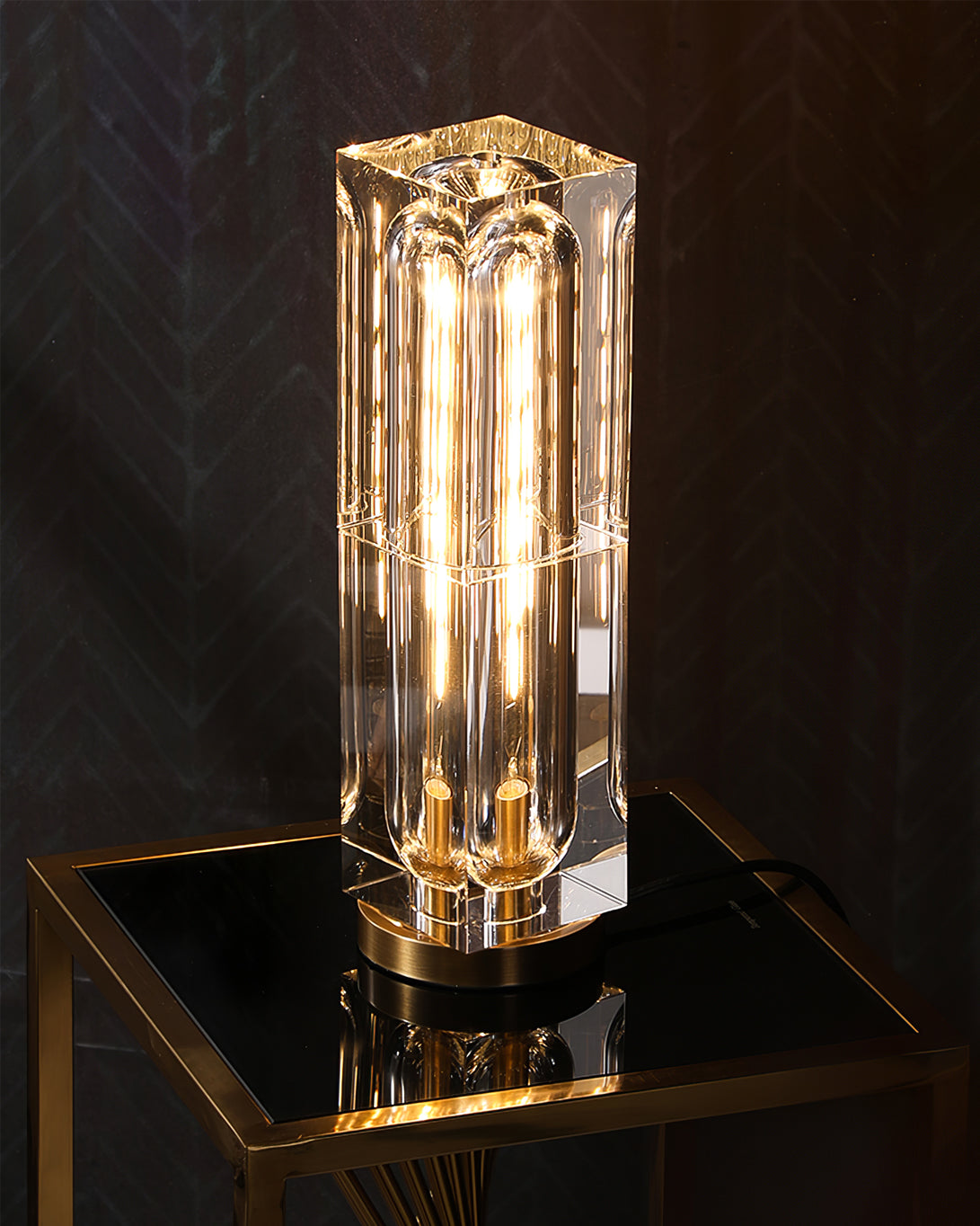 Crystal Table Lamp Modern Glass and Brass Design - Product detail 15