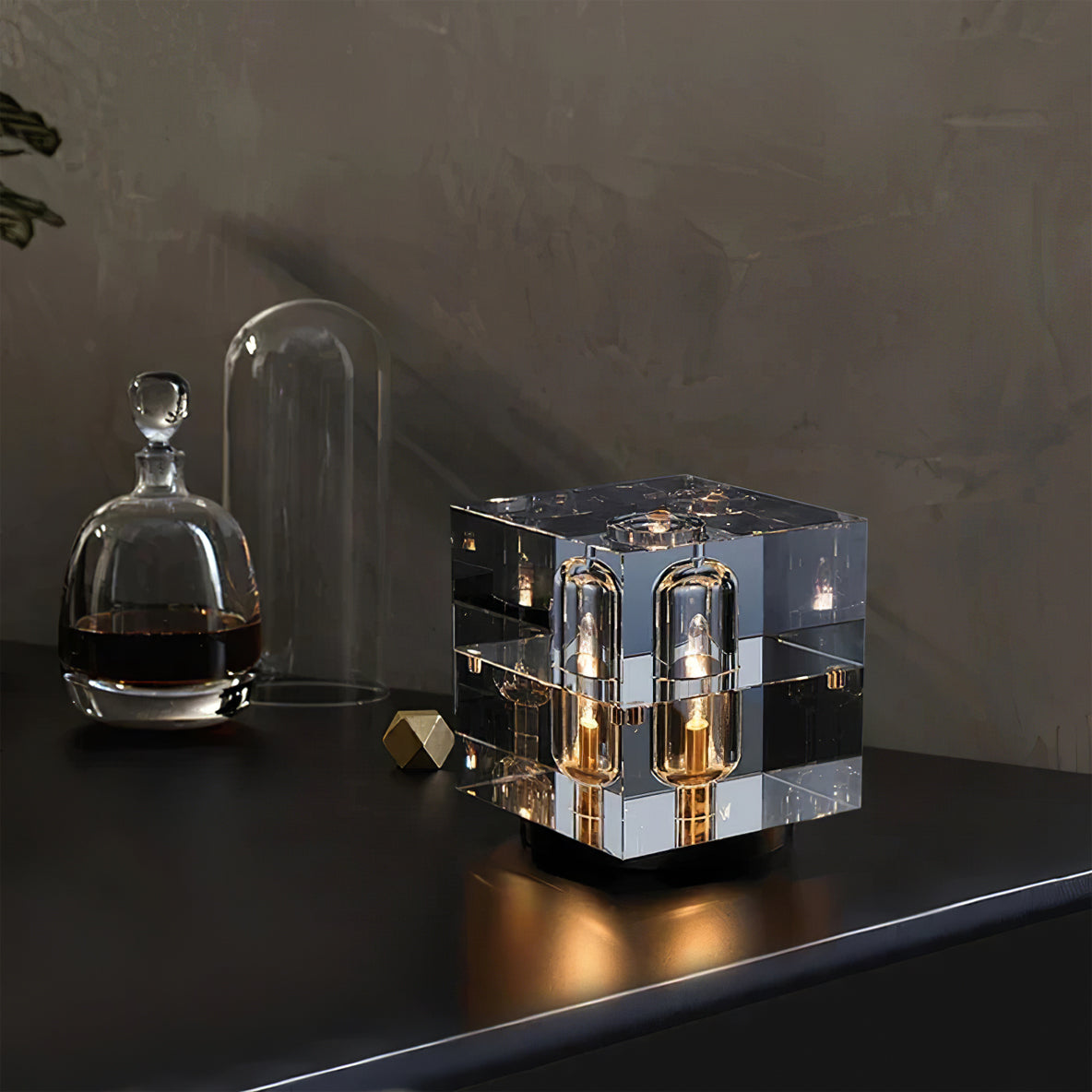 Crystal Table Lamp Modern Glass and Brass Design - Product example