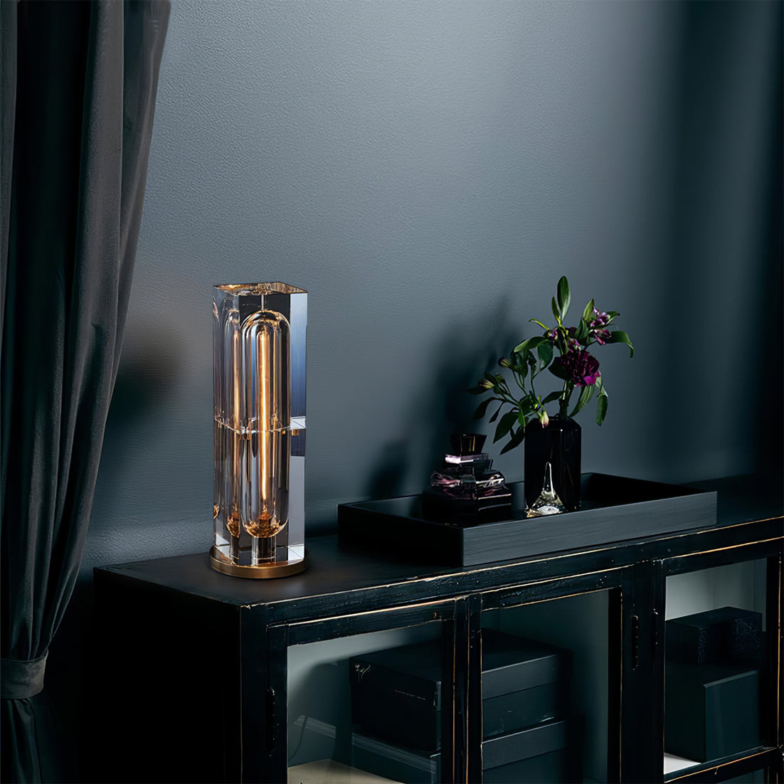 Crystal Table Lamp Modern Glass and Brass Design - Product detail 5