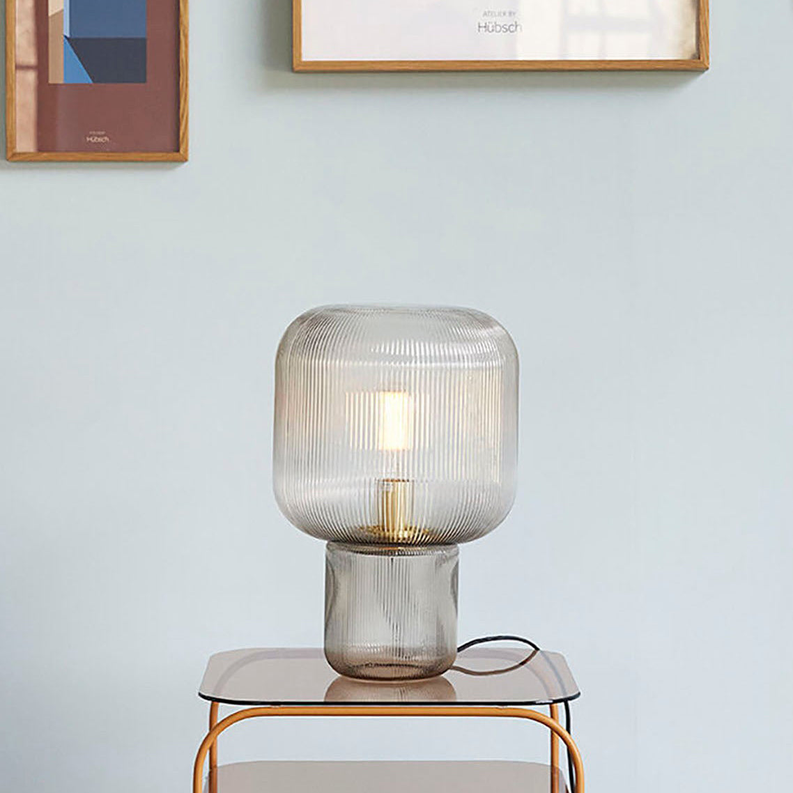 Modern Glass Table Lamp Ribbed Glass Design - Product detail 5