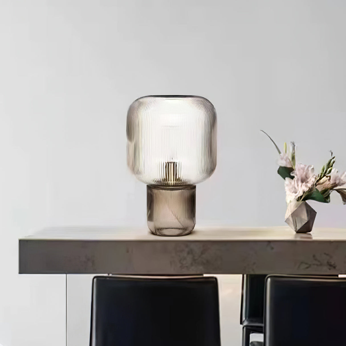 Modern Glass Table Lamp Ribbed Glass Design - Product detail 15