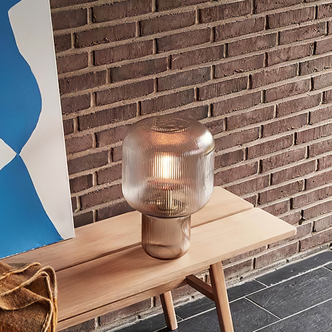 Modern Glass Table Lamp Ribbed Glass Design - Product detail 7