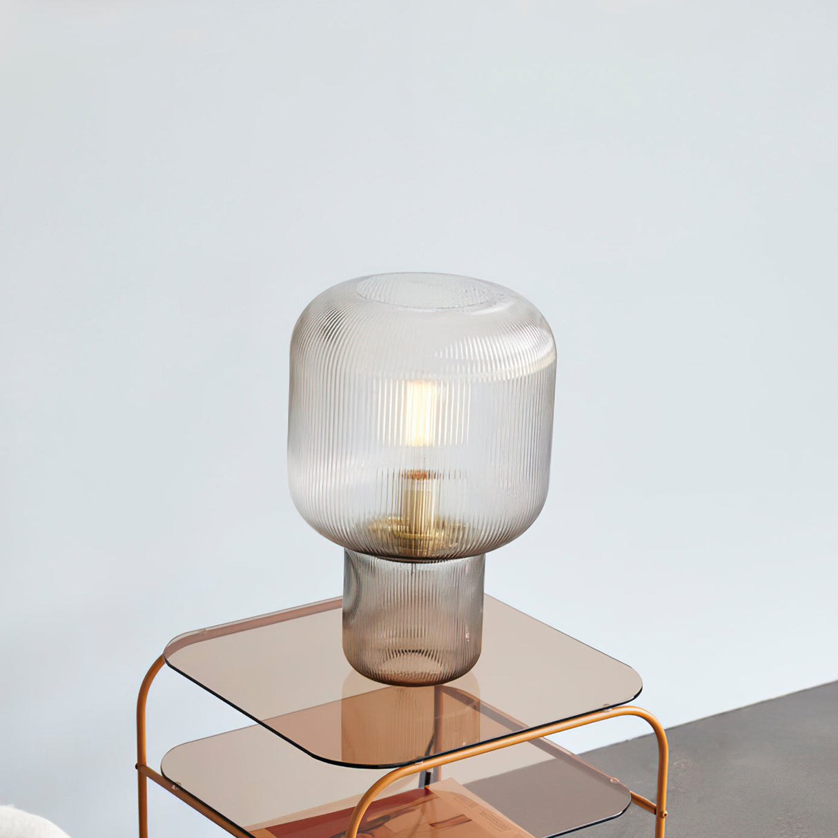 Modern Glass Table Lamp Ribbed Glass Design - Product detail 4