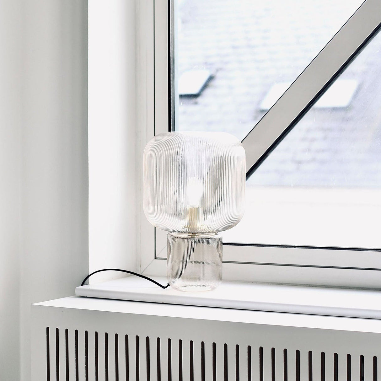 Modern Glass Table Lamp Ribbed Glass Design - Product detail 8